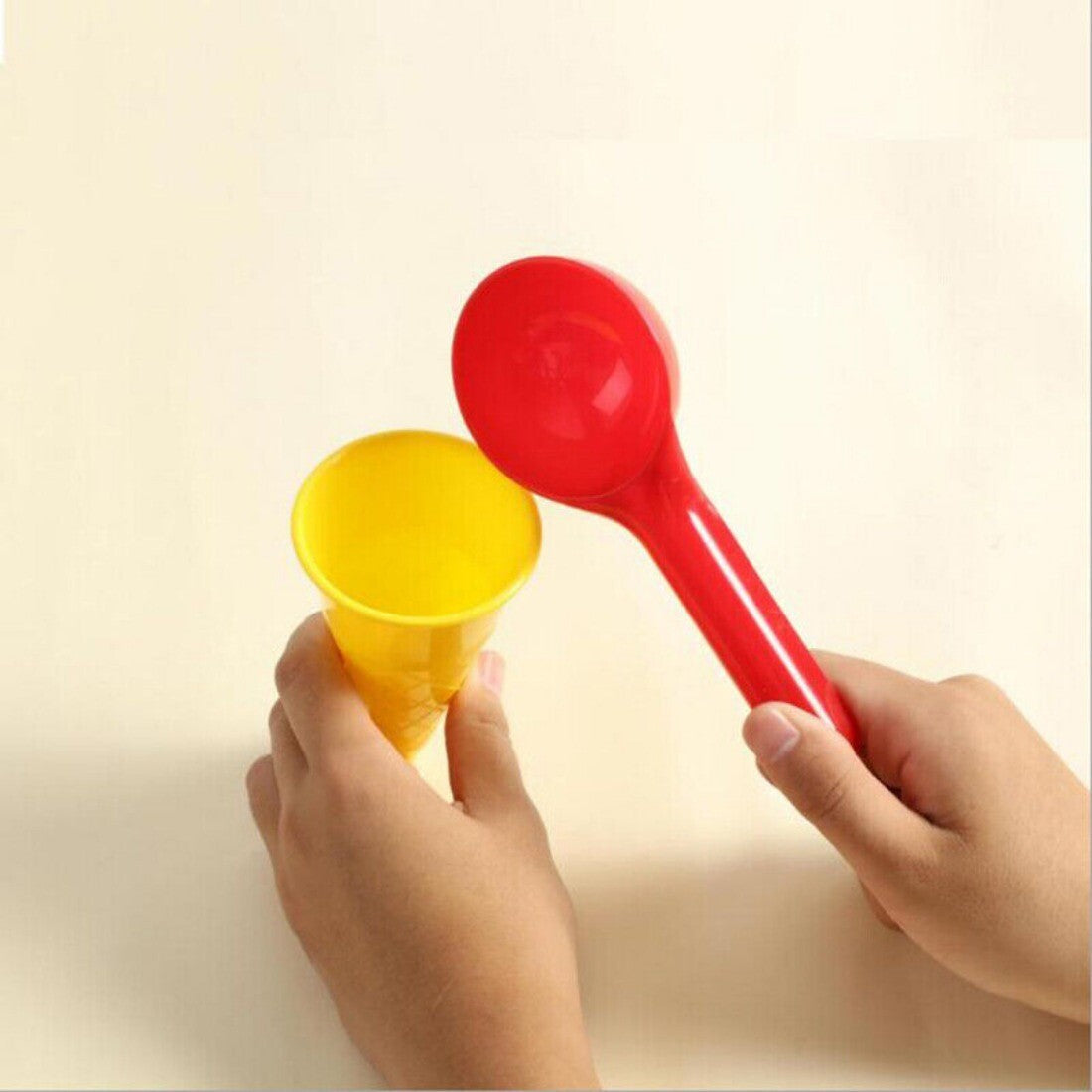5Pcs Ice Cream Toys Cone Scoop Sets Beach Sand Toys Kids Summer Play Game
