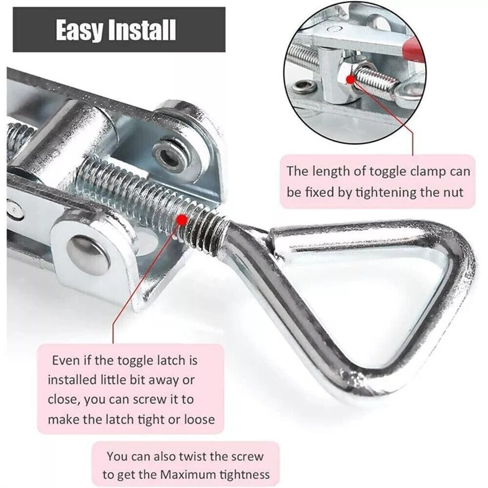 2x Over Centre Fastener Latch Door Catch SMALL Lockable Truck Trailer Body Clamp