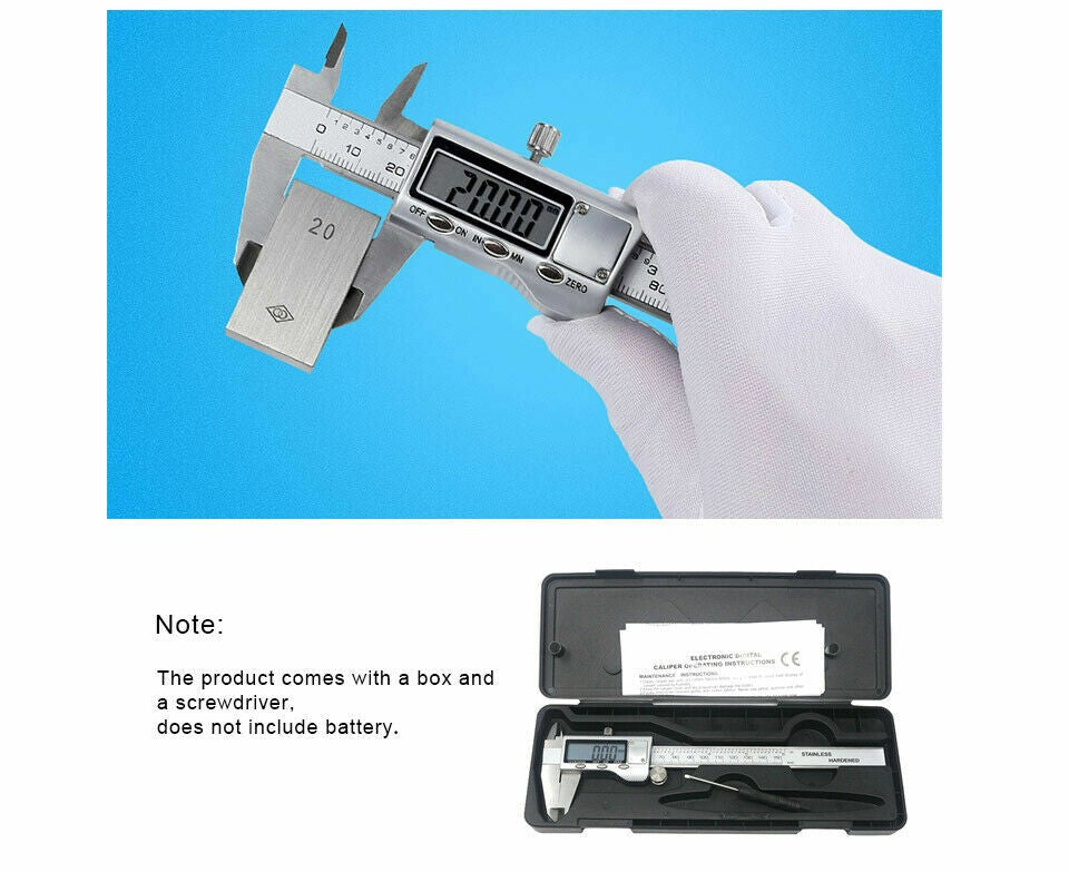 150mm Vernier Caliper Stainless Steel Digital Caliper 6 inch Measuring Tool．