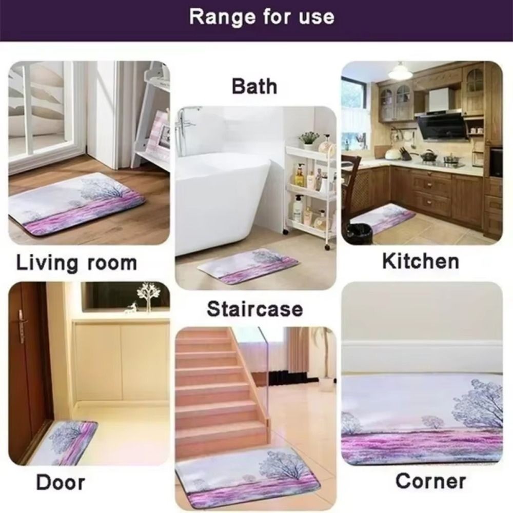 1/2pcs Christmas Kitchen Floor Mat Rug Non Slip Carpet Entrance Mat Rug Decor