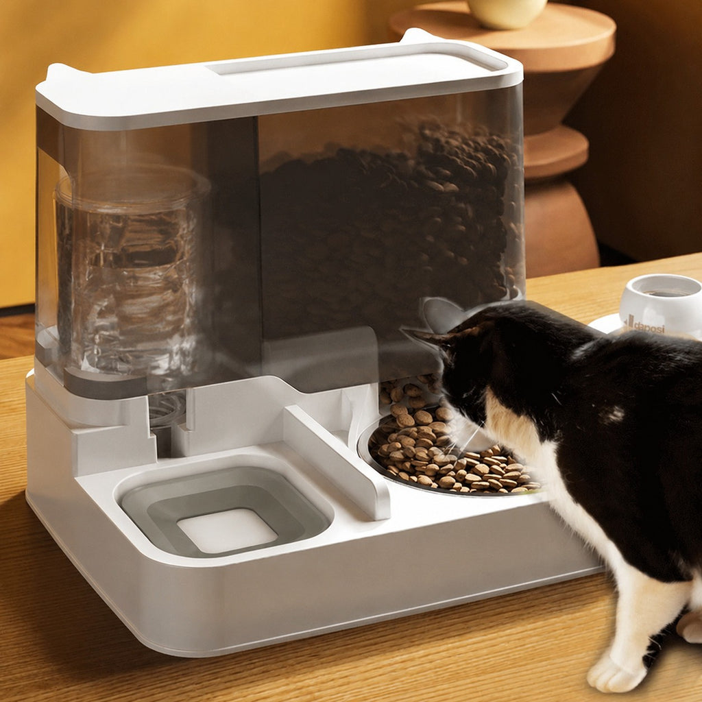 2 in 1 Automatic Cat Feeder Water Dispenser Dry Wet Pet Dog Puppy Food Dispenser