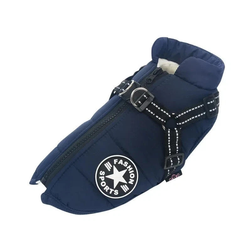 UK Pet Dog Vest Puppy Dog Autumn Winter Warm Padded Coat Harness Zip Jacket