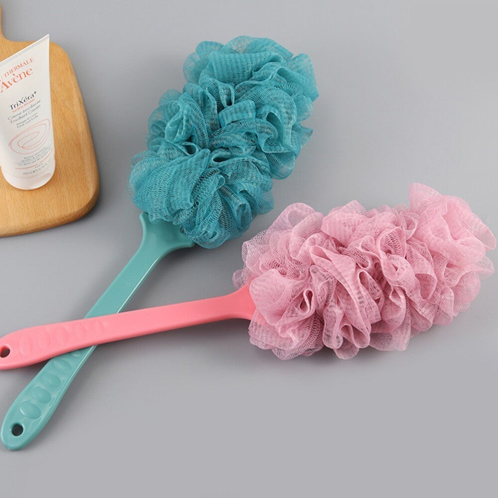 3 Pcs Long Handle Bath Sponge, Soft Shower Scrubber Scrunchie Brush for Adults