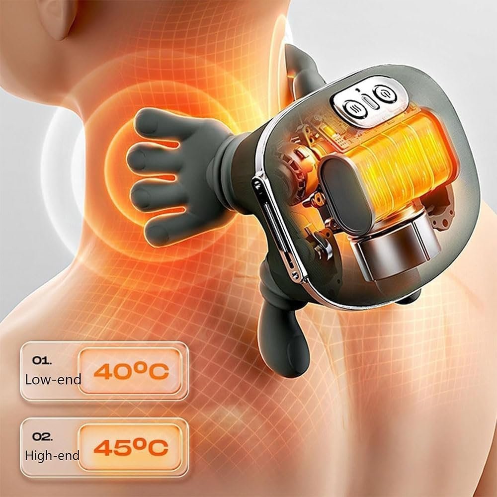 Neck Shoulder Massager with Heat Simulated Human Hand Cervical Trapeziu Massager