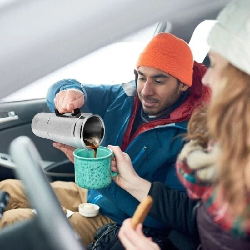 12v Portable Electric Kettle Car Van Travel Stainless Steel Water Heater Pot UK