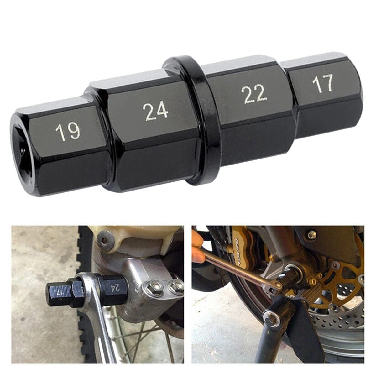 Motorcycle Front Rear Wheel Axle Spindle Tool Hex Key Socket 17 19 22 24mm