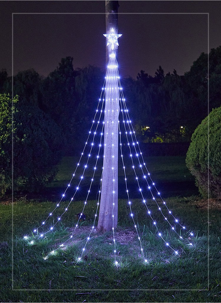3m Waterfall Christmas Tree Lights 292 LED Solar USB Rechargeable Remote Control