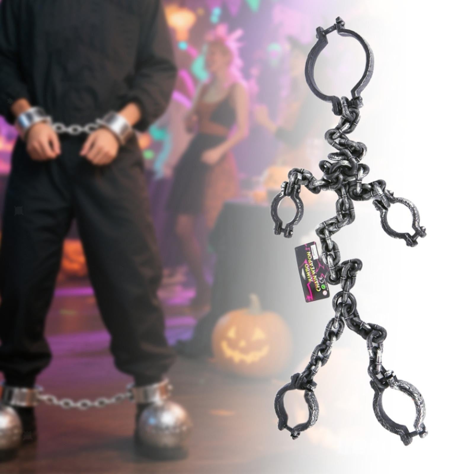 Halloween Fake Shackles Chain Full Body Prisoner Prop Costume Accessory