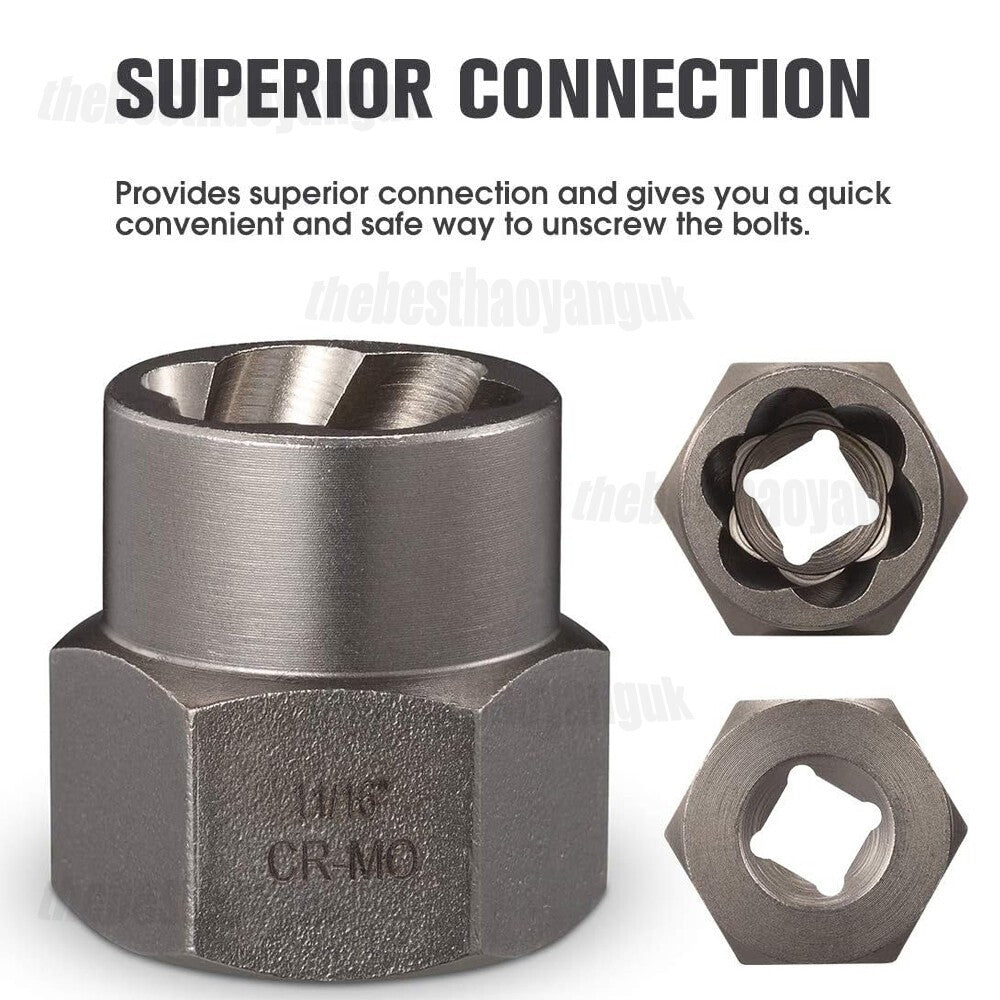 Stud Bolt Impact Twist Socket Extractor Locking Wheel Lug Nut Removal Tool Set