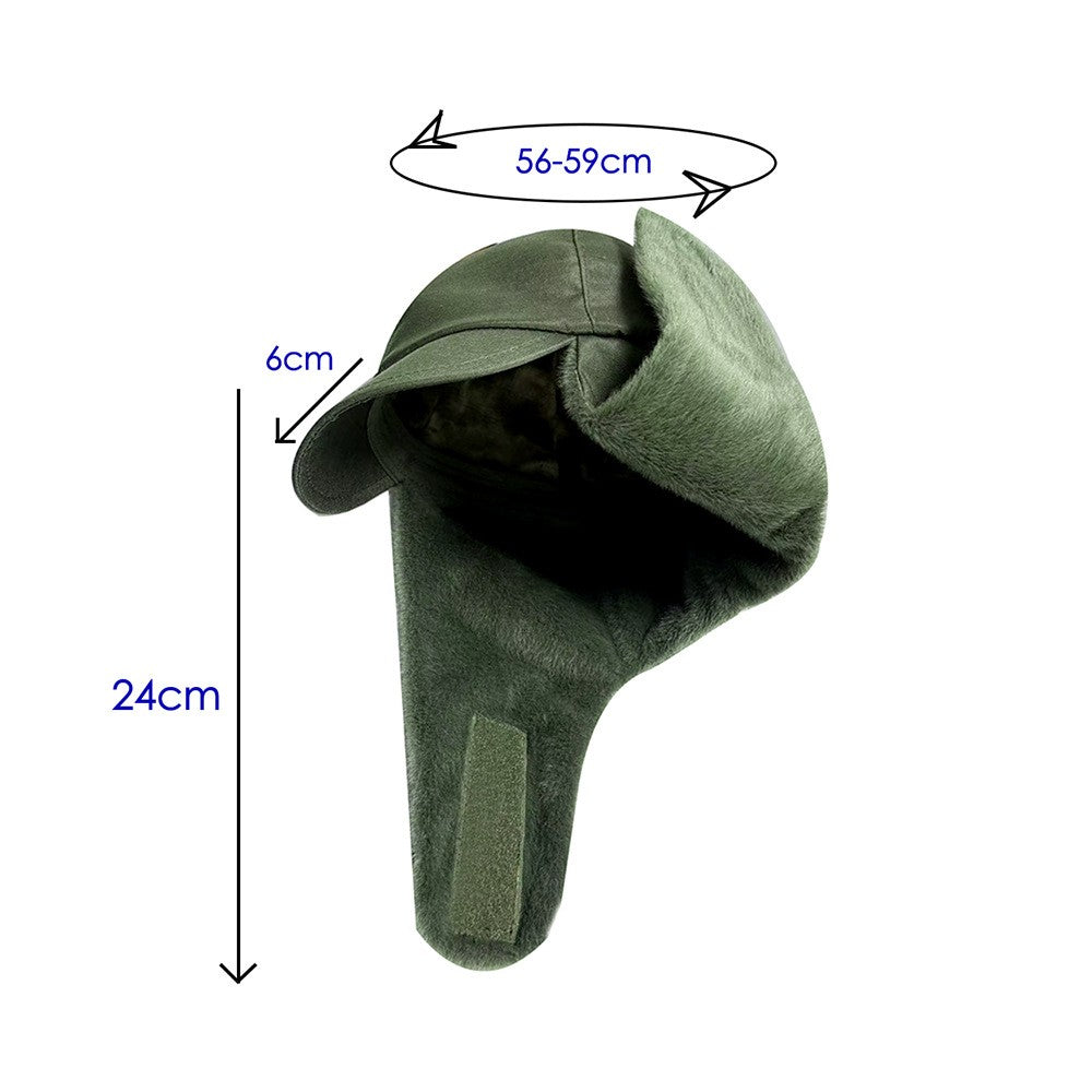 German Army Military Winter Pile Cap Olive drab OD hat warm cold weather