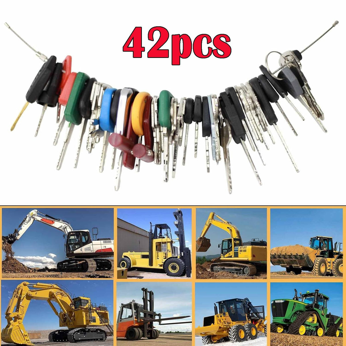 Construction Machinery Ignition Keys 42Pcs Heavy Equipment Master Key Set