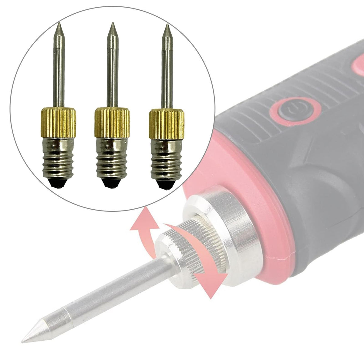 3Pcs High Performance E10 Interface Soldering Iron Tips USB Soldering Tip Set