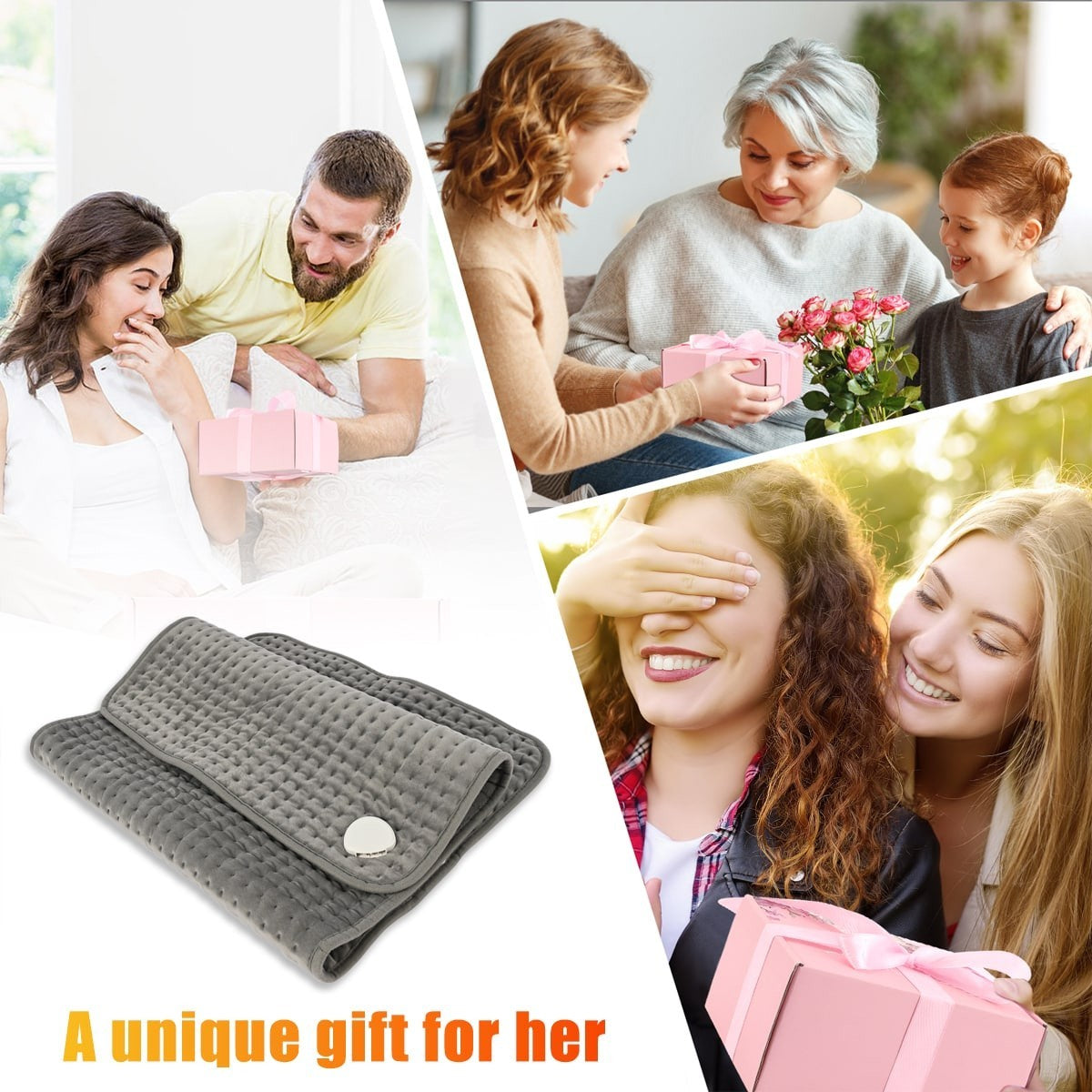 Heating pad Electric Heat Pad for Back Neck Shoulder Belly Pain Relief 40x80cm ~
