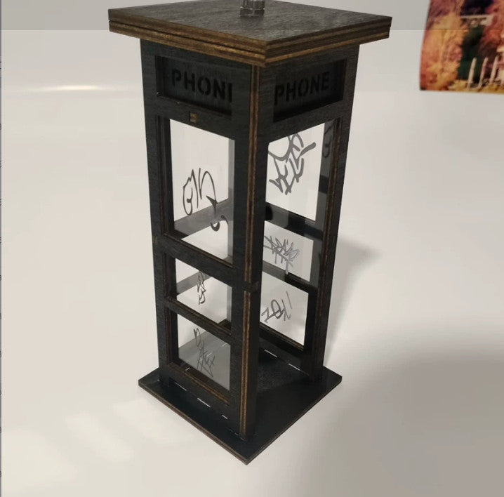 Vintage Phone Booth Ambient Lamp,Retro Mini Street Phone Booth LED Night Light