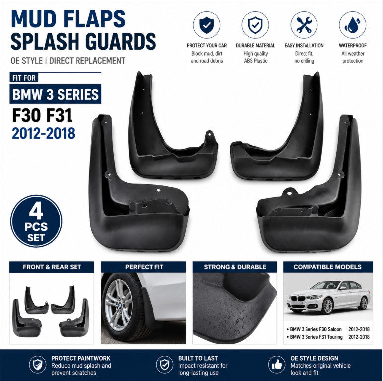 Mud Flaps Splash Guards For BMW 3 Series F30 F31 2012-2018 OE Style Set