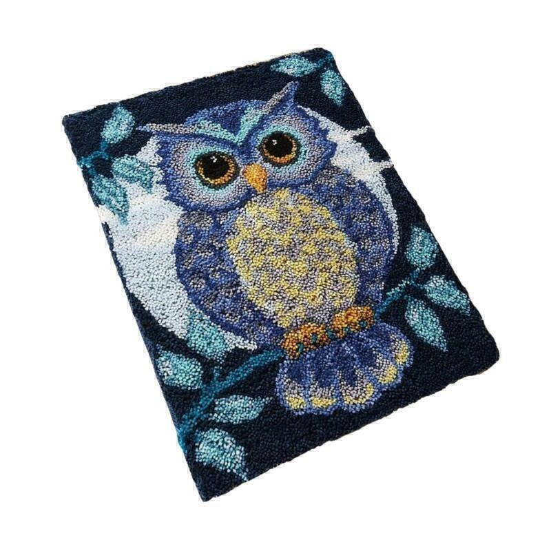 Owl Latch Hook Rug Kit Handmade Carpet Making Kit Latch Hook Kits for Adults