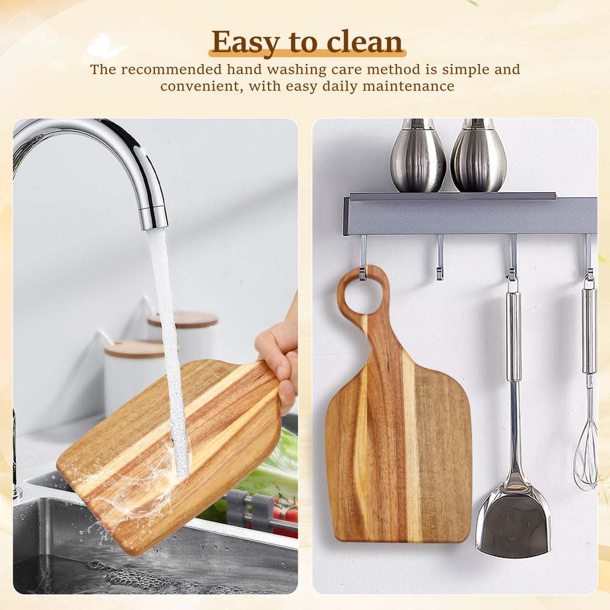 2Pcs Couple Charcuterie Board Wood Couple Cutting Board With Handle for CoMlw