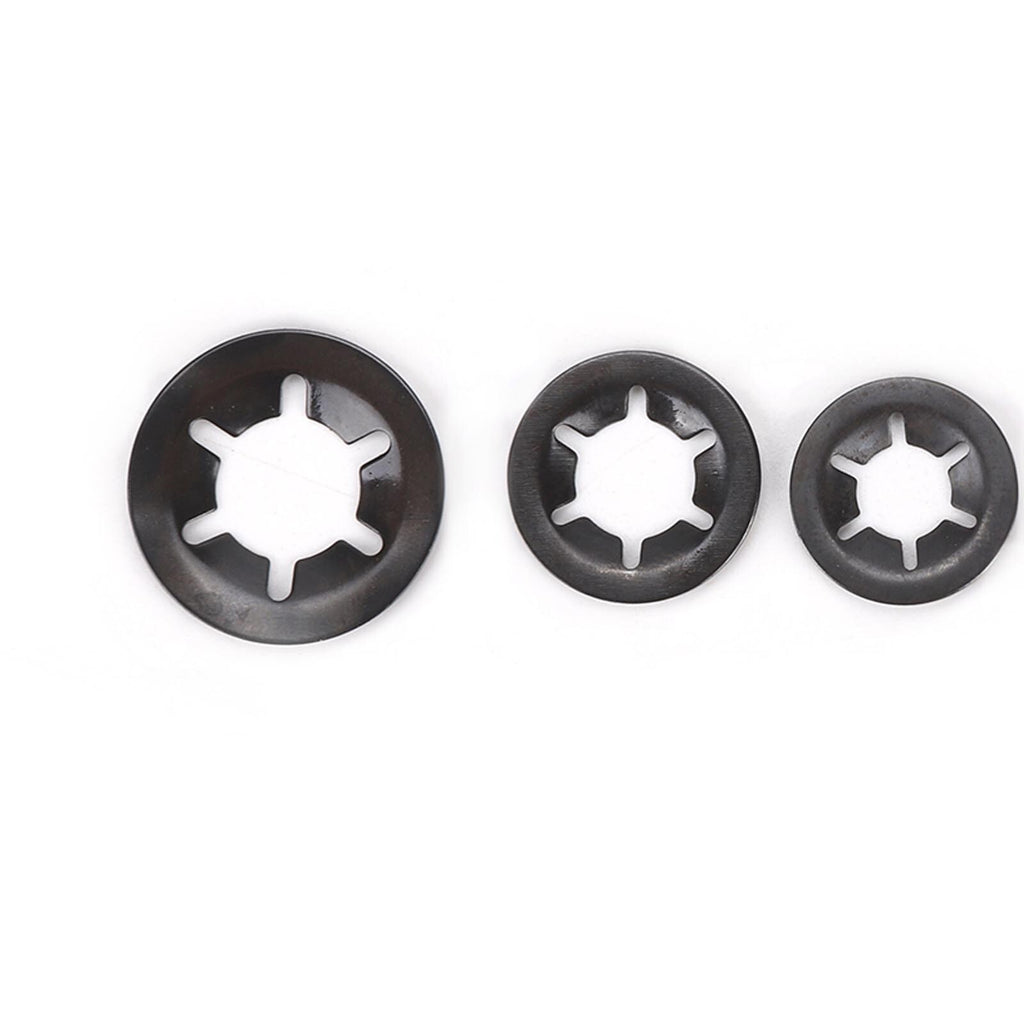 280/340Pcs Starlock Washers Push On Lock Star Tooth Grab Fastener Clips Lock Set