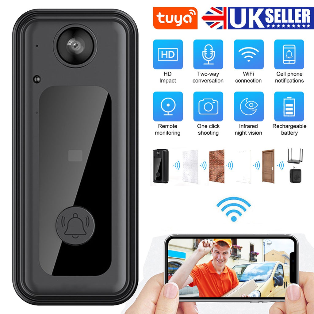 Wireless Smart Video Doorbell WiFi Security Camera Phone Door Ring Intercom Bell
