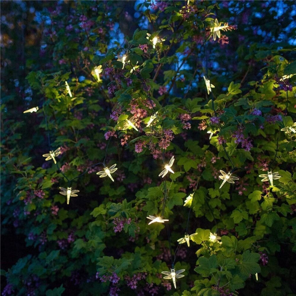 Waterproof Garlands Light Dragonfly String Lights Fairy Light Solar Lamp