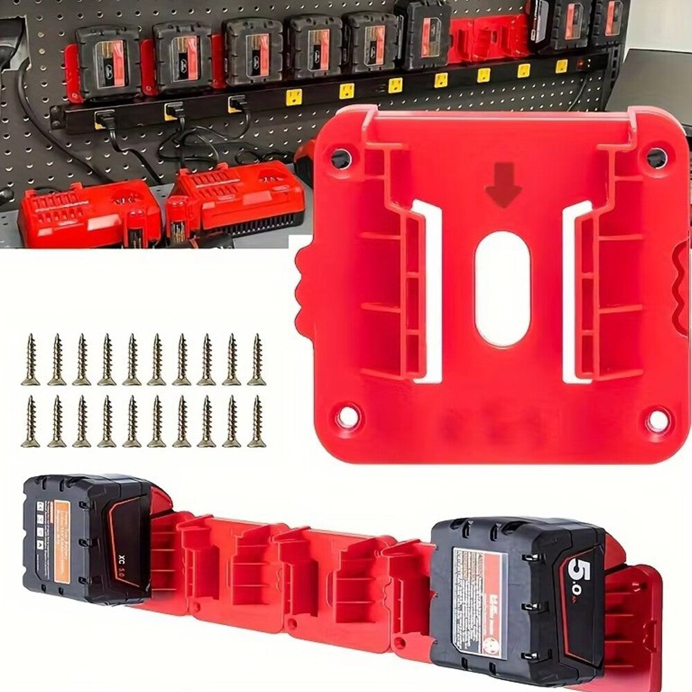 11x Battery Holder for Milwaukee M18 18V Batteries Wall Mount Battery Storage