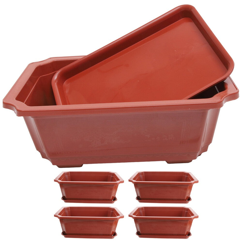 5 Sets of Bonsai Pot Large Size Flowerpot Bonsai Cultivation Pot with Tray H