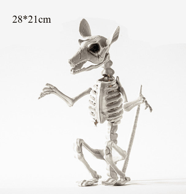 Halloween Sitting Skeleton Scary Spooky Sitting Animal Skeleton