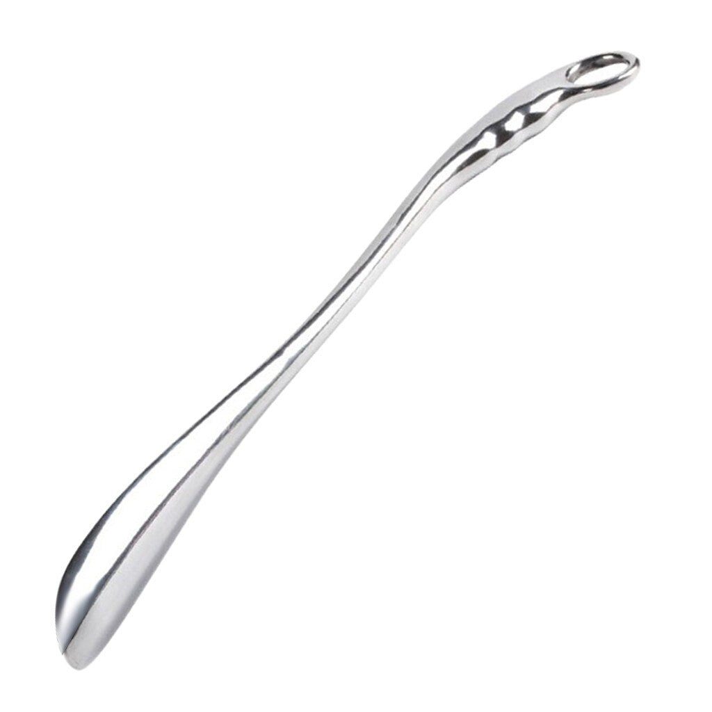 Long Metal Shoe Horn Solid for Shoes Boots All Size Feet  w/Loop Handle