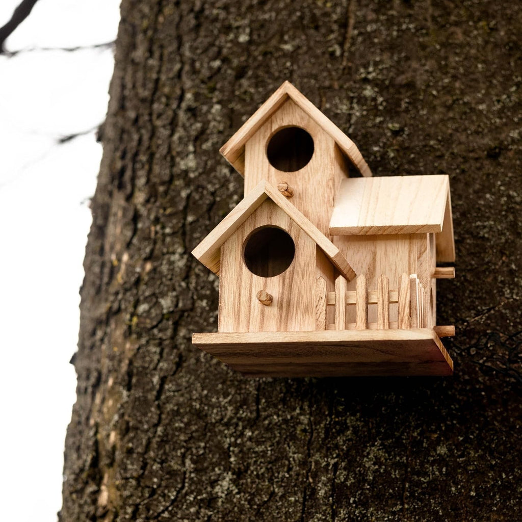 Wooden Garden Bird House Hanging Nesting Box Patio Decoration