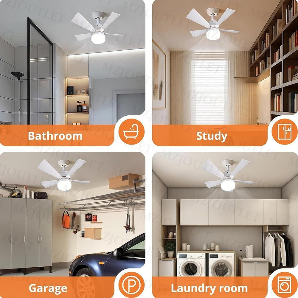 Modern Led Ceiling Fan with Light Dimmable E27 Bedroom Living Room Fan Lamp 30W