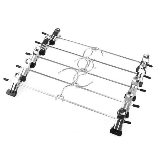 20-Strong Metal Clips Hangers Chrome Clothes Coat Trouser Skirt Non-slip Rack