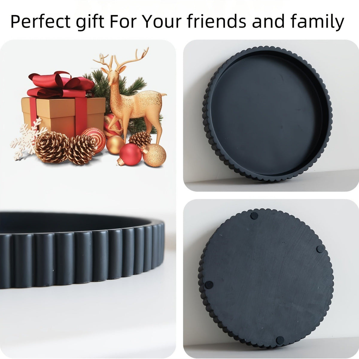 Round Tray Home Decor Elegant Coffee Table Tray for Hotel Living Room Office