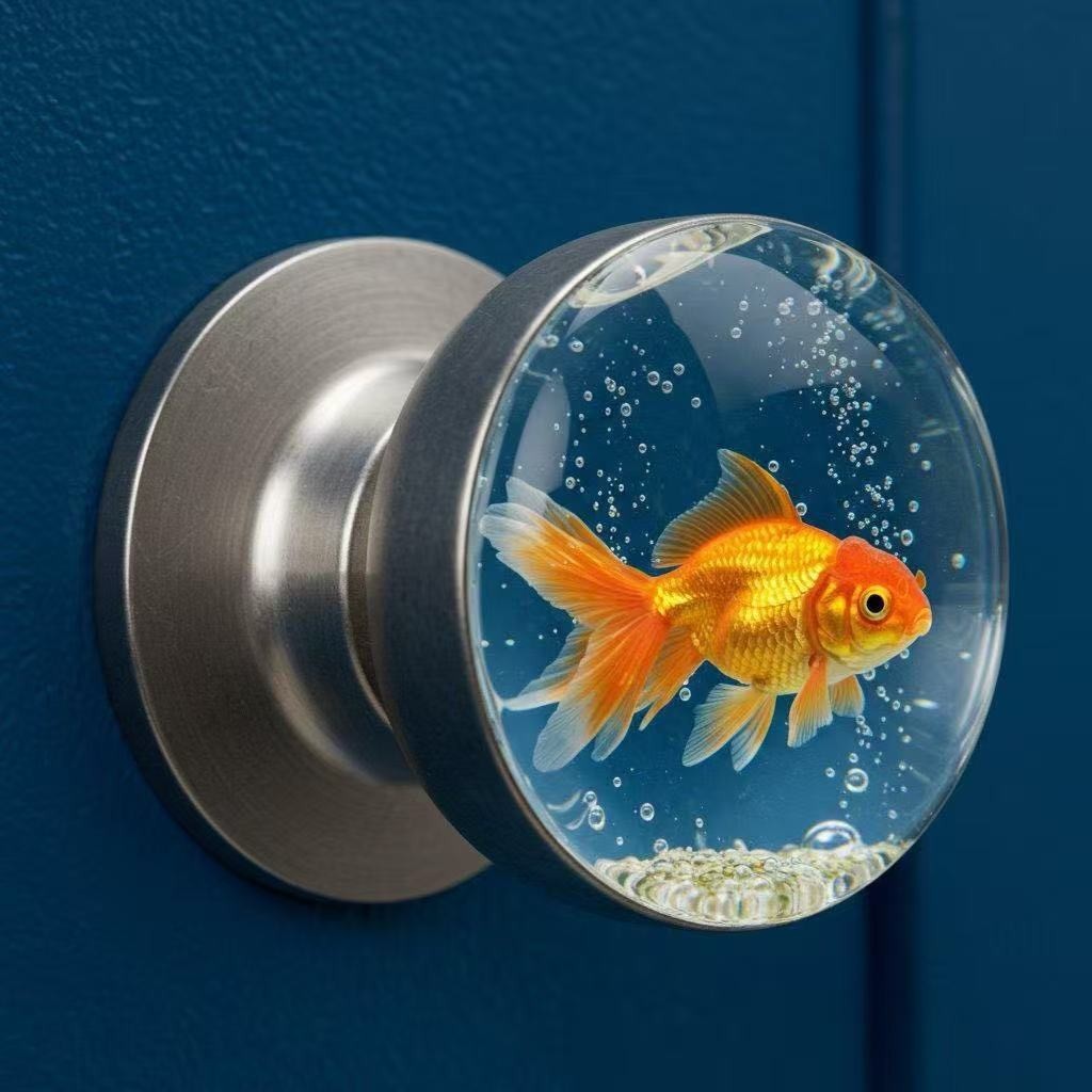 Handcrafted Unique Decorative Door Handle, Round Resin Bead Door Handle