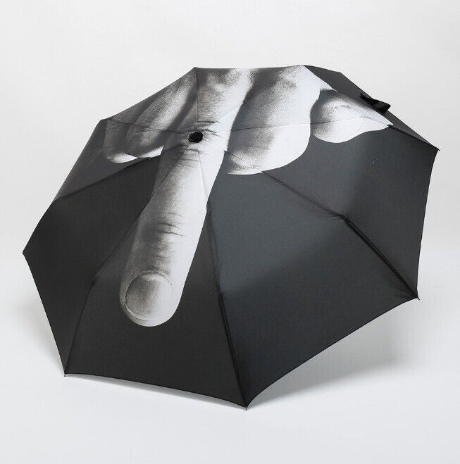 Umbrella Middle Finger Up Three Foldable Anti-Sun Rain Windproof Creative