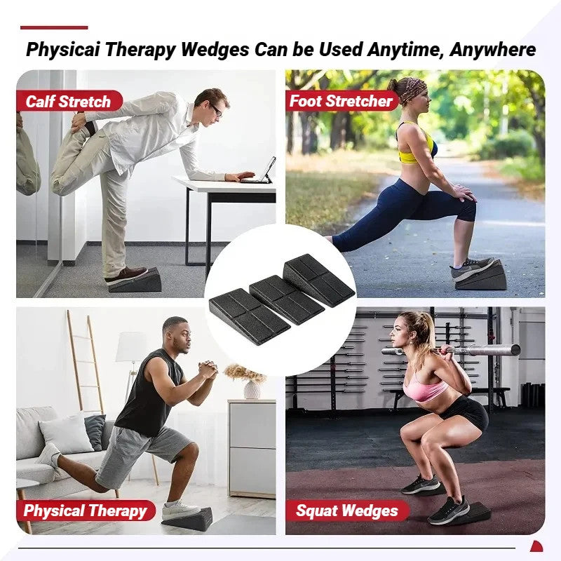 3Pcs/Set Yoga Bricks Squat Wedge Blocks Block Ramp Deadlift Slant Board Adjustab