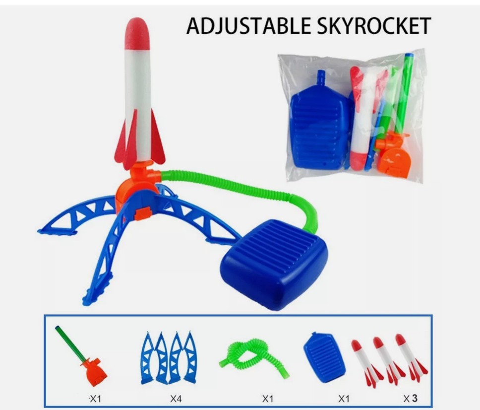 Toy Rocket Launcher for Kids with 3 Foam Rockets and Toy Air Rocket Launch Gift~