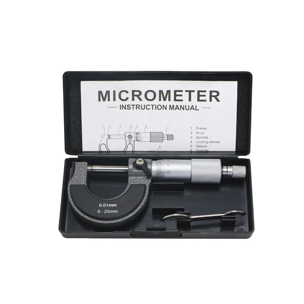 Outside Micrometer 0-25mm(0.01mm Graduations) Metric External Caliper