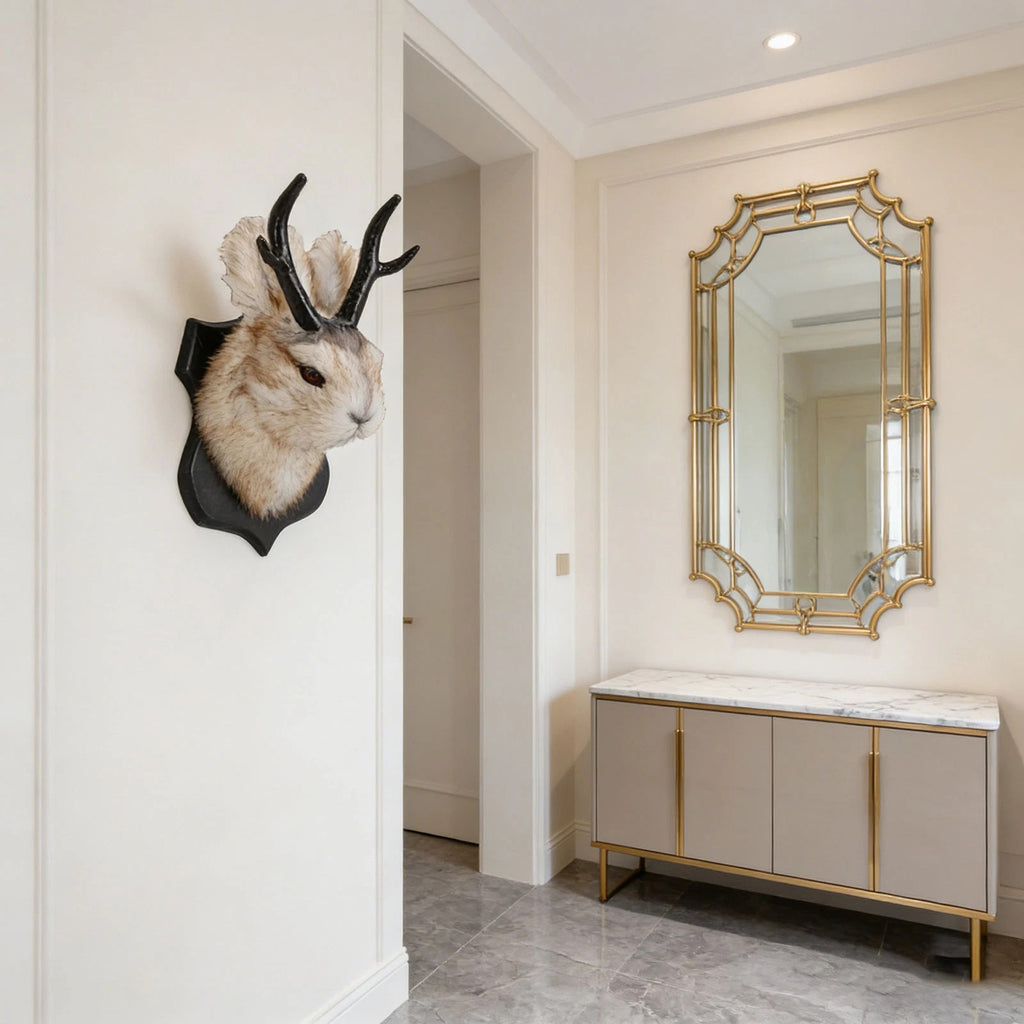 Animal Home Decoration Jackalope Statue Wall Mount Antler Rabbit Head Hanging