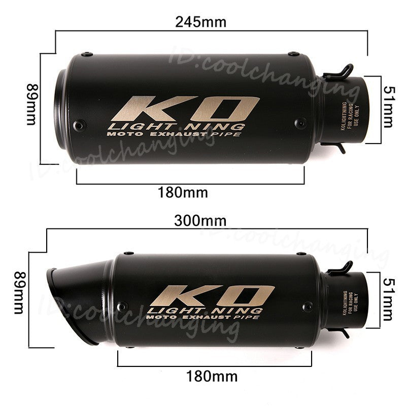 Universal 51mm Motorcycle Exhaust Tips Muffler Pipe Tail Tube Escape