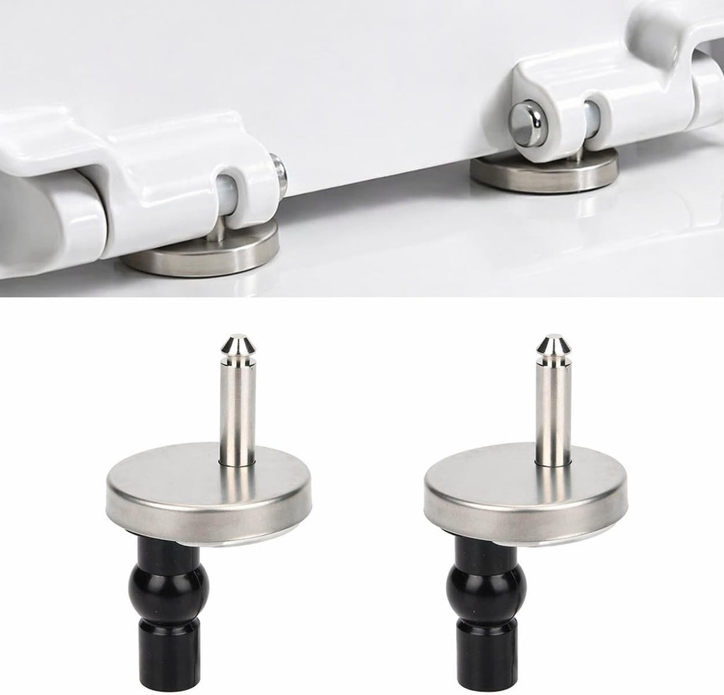 Toilet Seat Hinges 2PC Universal Replacement Fittings Chrome Silver Bathroom