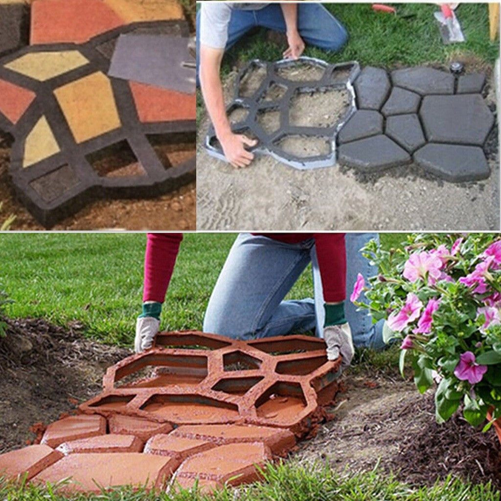 Garden Paving Pavement Mold Patio Concrete Stone DIY Path Maker Reusable.*