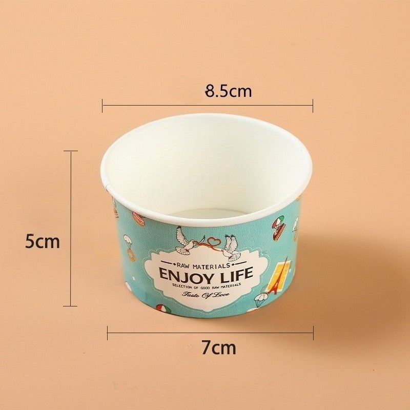 100pcs Ice Cream Paper Tubs/Cups, Disposable Dessert Cups Party Cafes