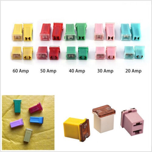 20Pcs Automotive Low and Tall Profile Box Shaped Jcase Fuse 20A 30A 40A 50A 60A