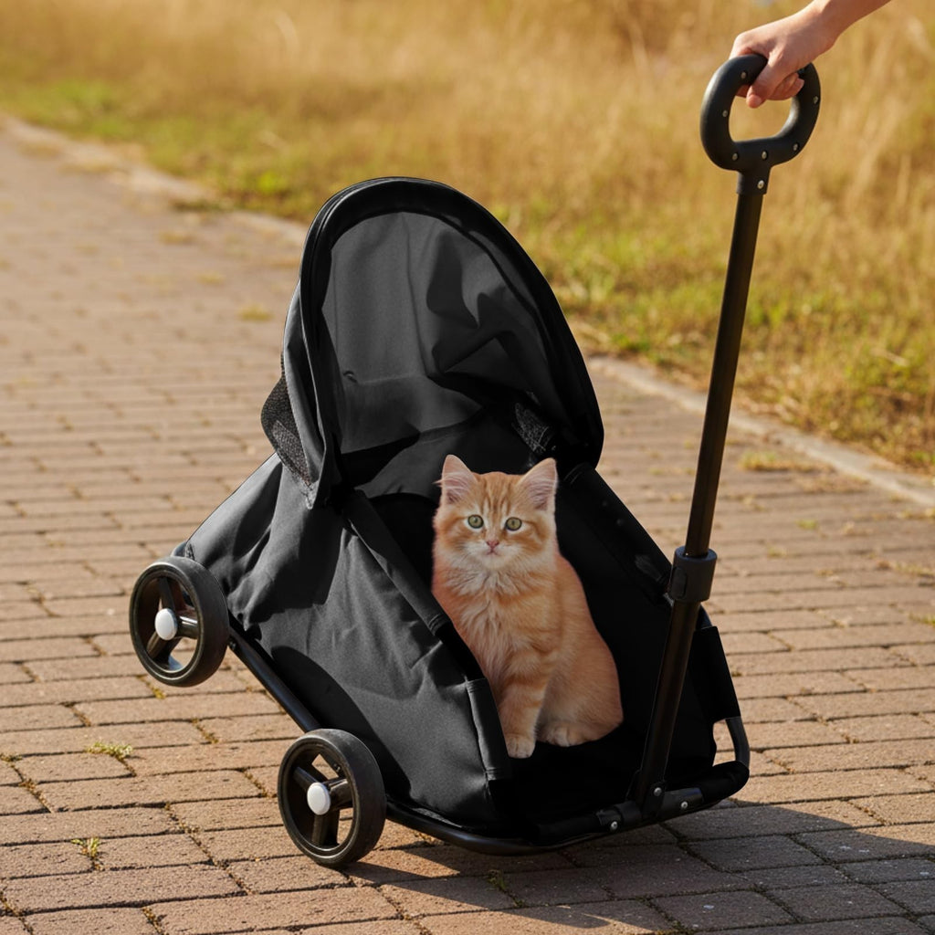 Foldable Pet Dog Cat Stroller Pet Jogger Carrier Cart Open Car Travel Walk Wheel