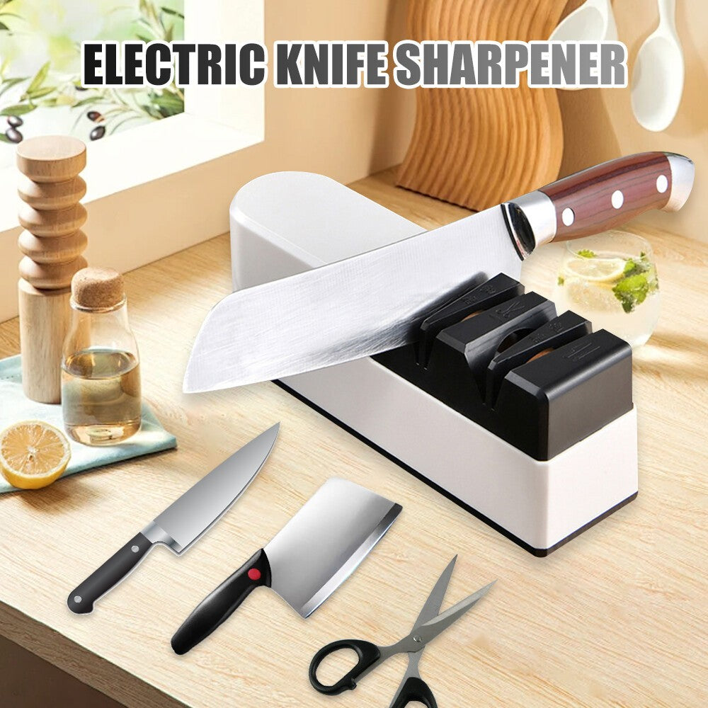 5in1 Electric Knife Sharpener System with Straight Blade Diamond Knife Sharpener