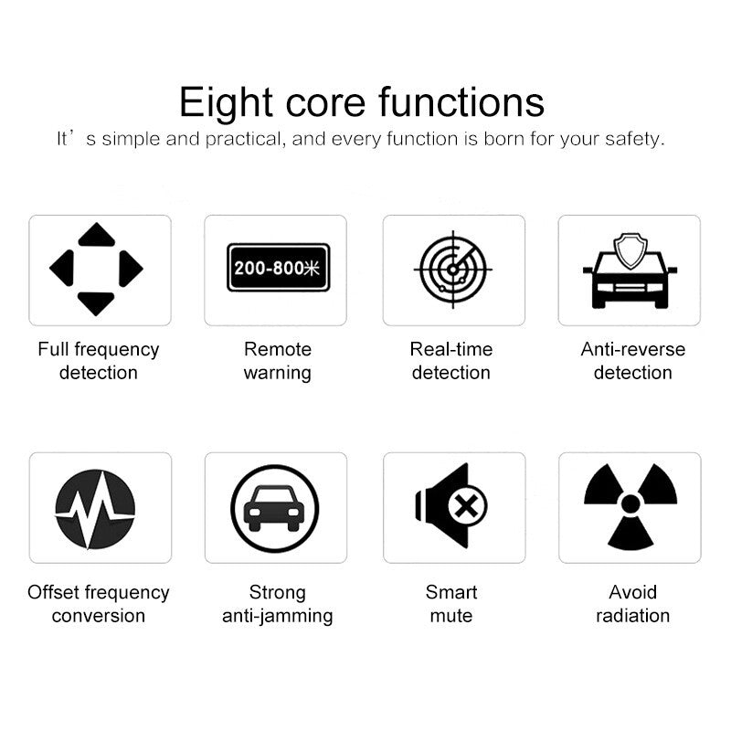 New Car Radar 16 Band V7 GPS Speed Police Safe Detector Voice Alert Laser 360°.