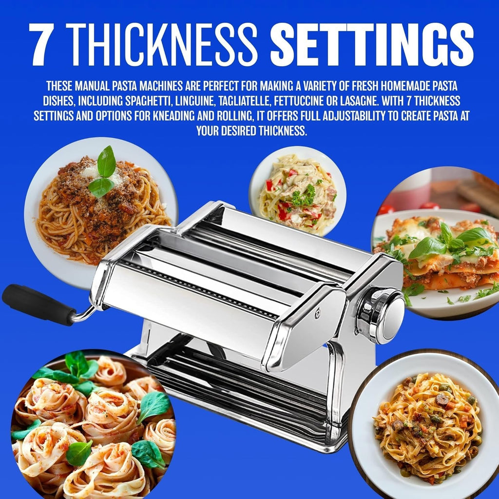 5 IN 1 STAINLESS STEEL PASTA LASAGNE SPAGHETTI TAGLIATELLE RAVIOLI MAKER MACHINE