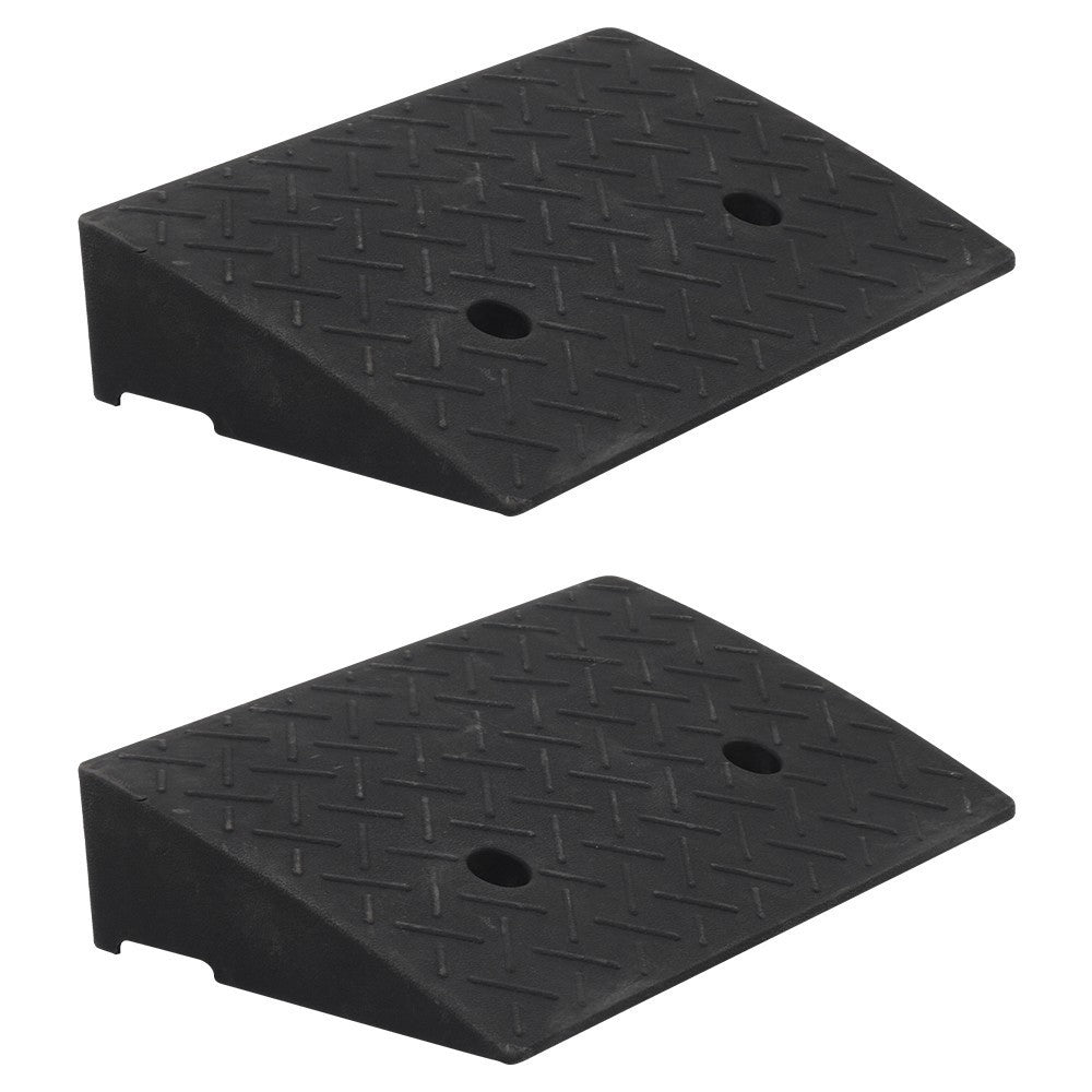 2PCS Durable Plastic Curb Ramps - Anti-Slip Access for Wheelchairs & Motorcycles