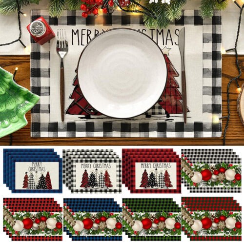 Set of 4  Dining Table Placemat Christmas Placemats Place Mats Xmas Dinner Table