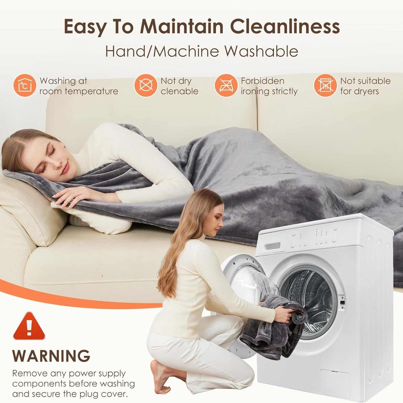 Electric Heated Shawl Blanket USB Wearable for Winter Warm 3 Temperature Levels